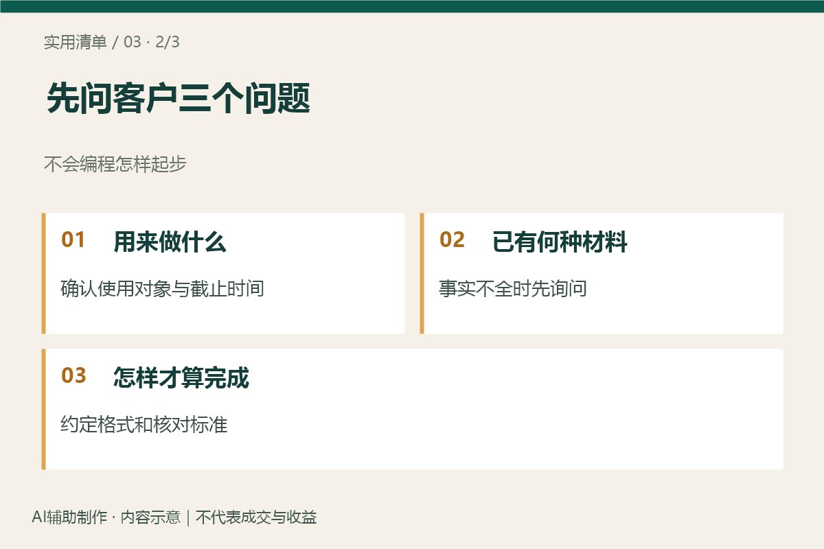 先问客户三个问题